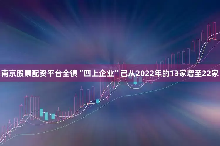 南京股票配资平台全镇“四上企业”已从2022年的13家增至22家